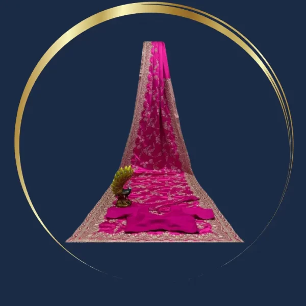 Heavy Designer Pink silk Saree by WishYourLove