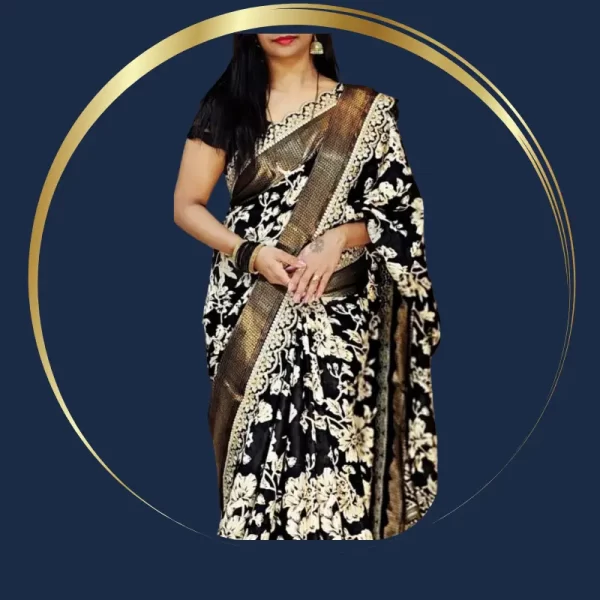 Maggam Lace Benny Crape Saree