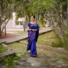 Women Banarasi Jacquard Soft Lichi Silk Saree (Royal Blue)