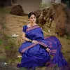 Women Banarasi Jacquard Soft Lichi Silk Saree (Royal Blue)