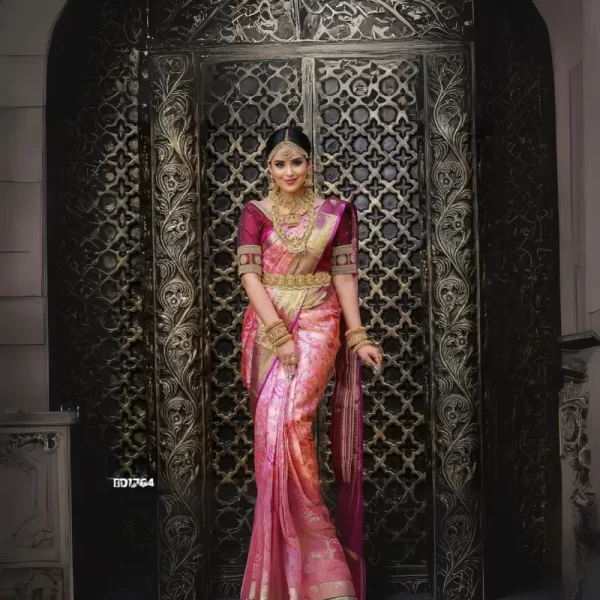 Women Banarasi Bollywood Jacquard Soft Silk Saree (Pink) – WishYourLove