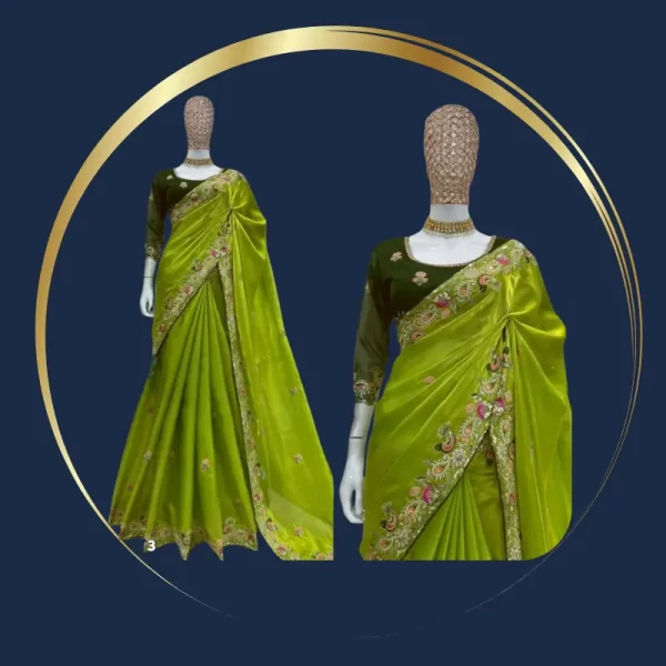 Party Wear Jimmy Choo Multi Sequence Work Saree