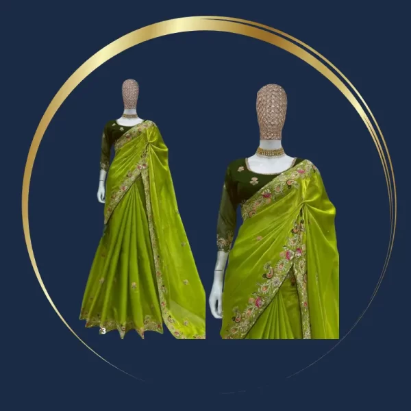 Party Wear Jimmy Choo Multi Sequence Work Saree