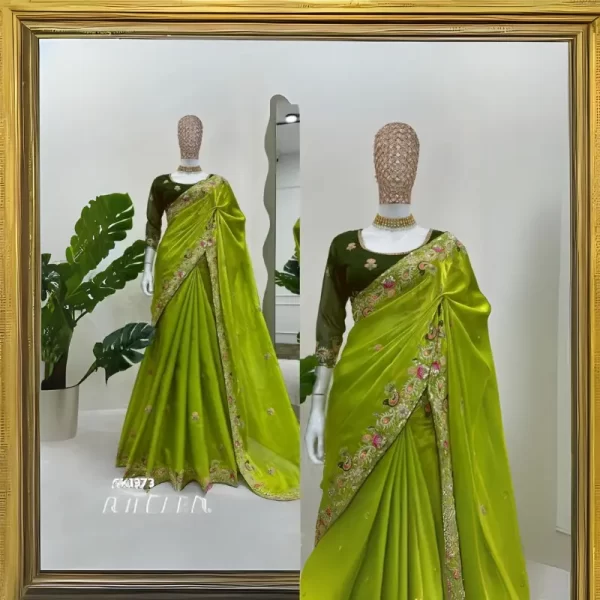 Party Wear Jimmy Choo Multi Sequence Work Saree